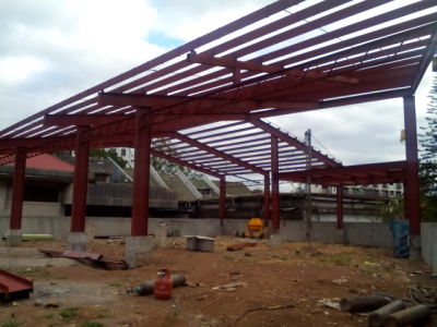 Steel Roof Framing with Steel Water Tank Platform Support, Baguio City